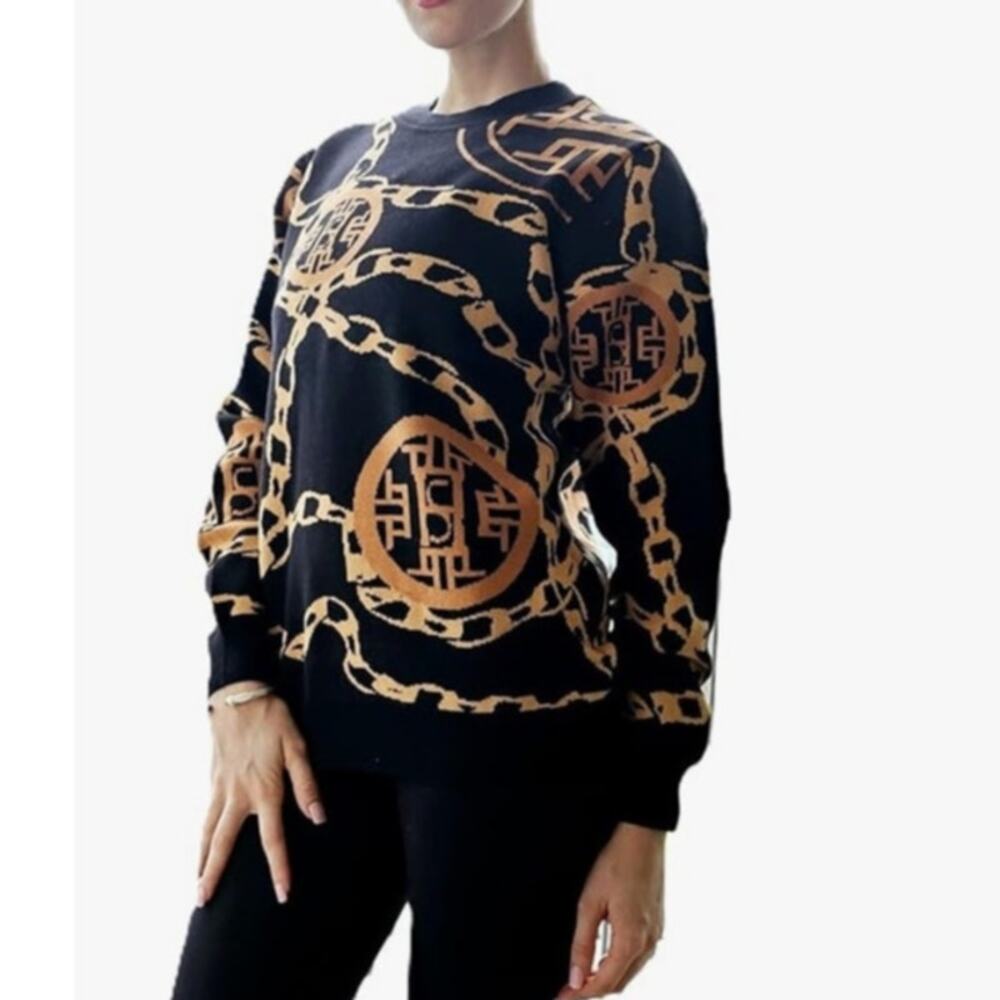 Haiying Snider Milano Sweater Women's Pullover Crewneck 100% Cotton Size Medium